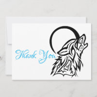 Flat Wolf Thank You Card