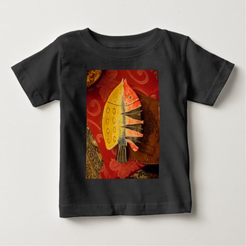 flat yellow and red fish with black stripesjpg baby T_Shirt