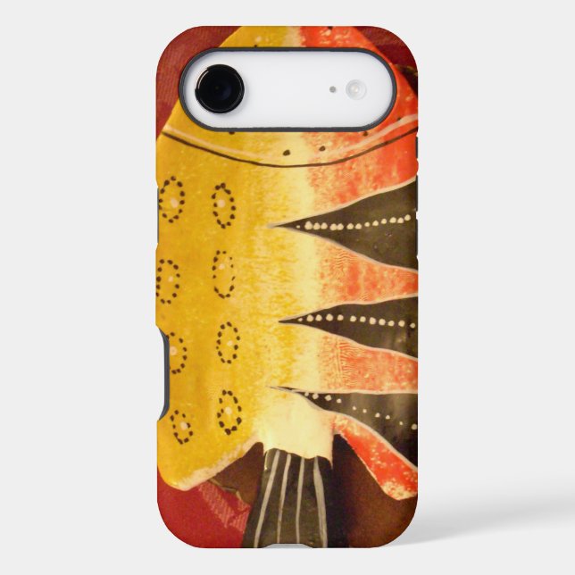 flat yellow and red fish with black stripes.jpg Case-Mate iPhone case (Back)
