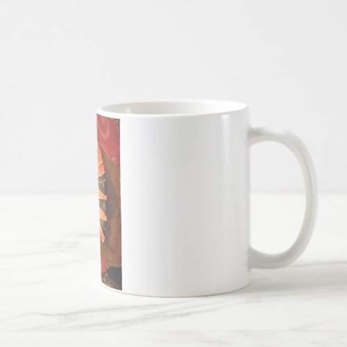 flat yellow and red fish with black stripesjpg coffee mug