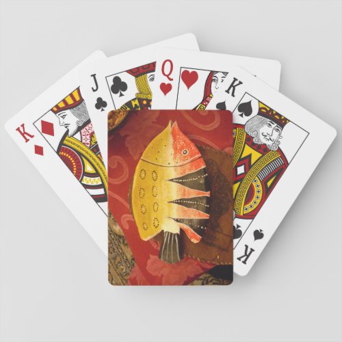 flat yellow and red fish with black stripesjpg poker cards
