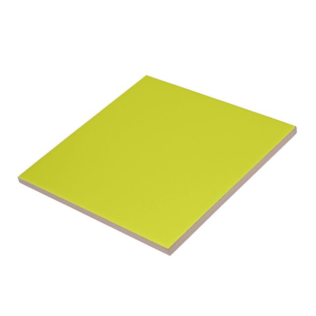 Flat Yellow Background – Back-to-School Texture Ceramic Tile (Side)