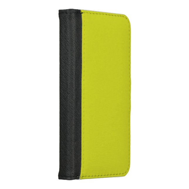 Flat Yellow Background – Back-to-School Texture iPhone Wallet Case (Right)