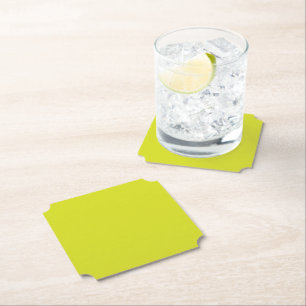 Flat Yellow Background – Back-to-School Texture Paper Coaster