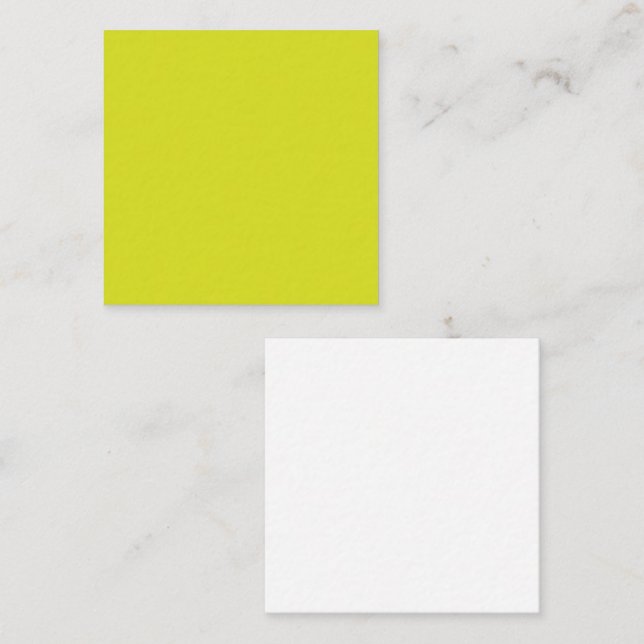 Flat Yellow Background – Back-to-School Texture Square Business Card (Front/Back)
