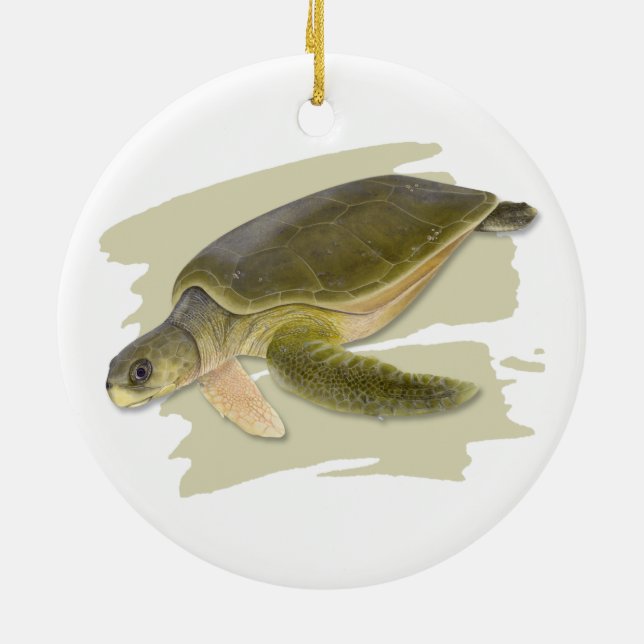 Flatback Sea Turtle Ceramic Ornament (Back)