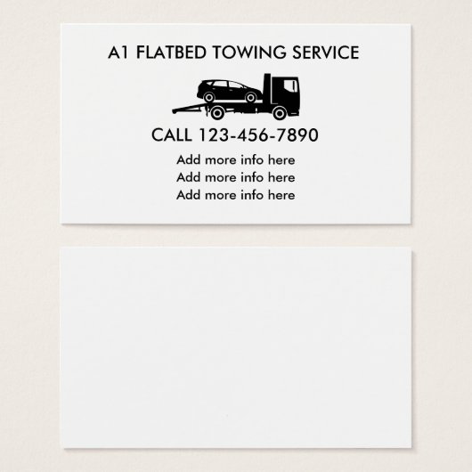 Flatbed Automotive Towing Service (Front & Back)