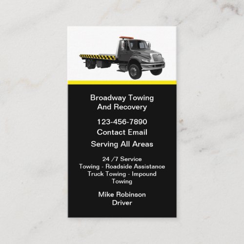 Flatbed Towing And Recovery Business Cards 