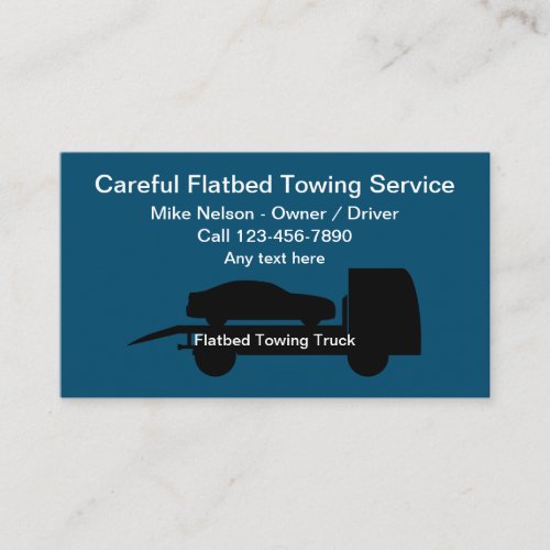 Flatbed Towing And Wrecker Service Business Card
