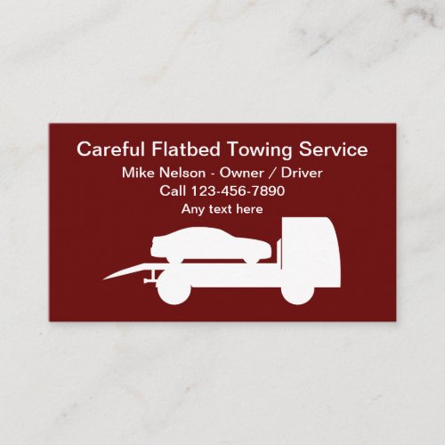 Flatbed Towing Two Truck Driver Business Card
