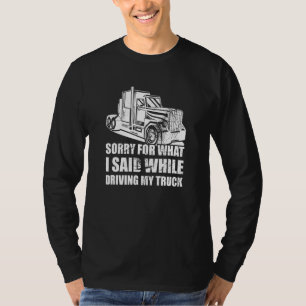 Flatbed Truck 18 Wheeler for a Semi Truck Driver M T-Shirt
