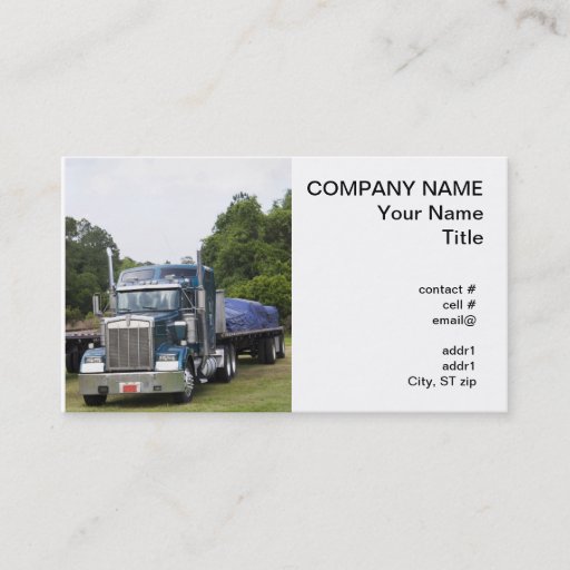 Customizable Flatbed Truck Business Card