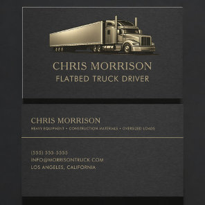 Flatbed Truck Driver Professional Business Card
