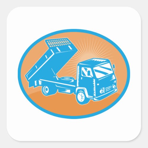 Flatbed Truck Vehicle Square Sticker