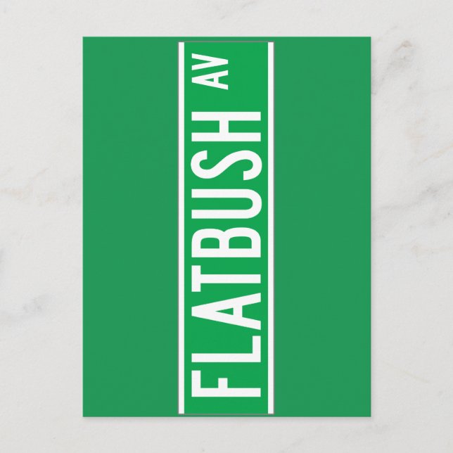 Flatbush Av., New York Street Sign Postcard (Front)