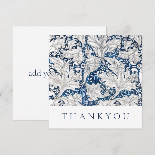 FLATCARD : THANKYOU : WILLIAM MORRIS : WATERCOLOUR THANK YOU CARD (Front/Back)