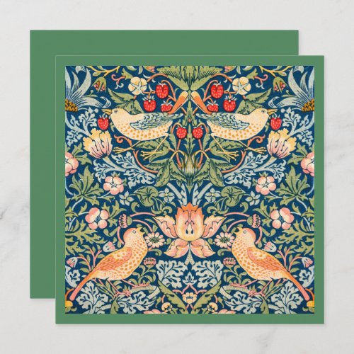 FLATCARD  WILLIAM MORRIS  STRAWBERRY THIEVES  IN INVITATION