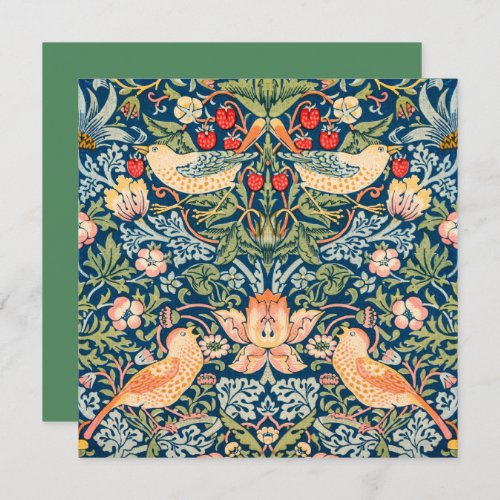 FLATCARD  WILLIAM MORRIS  STRAWBERRY THIEVES INVITATION