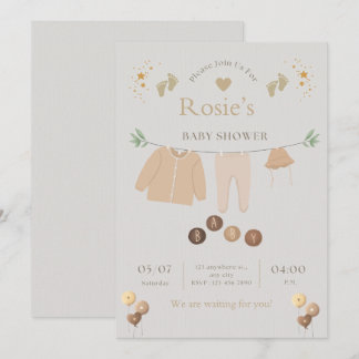 Flate Baby Shower Invitation 