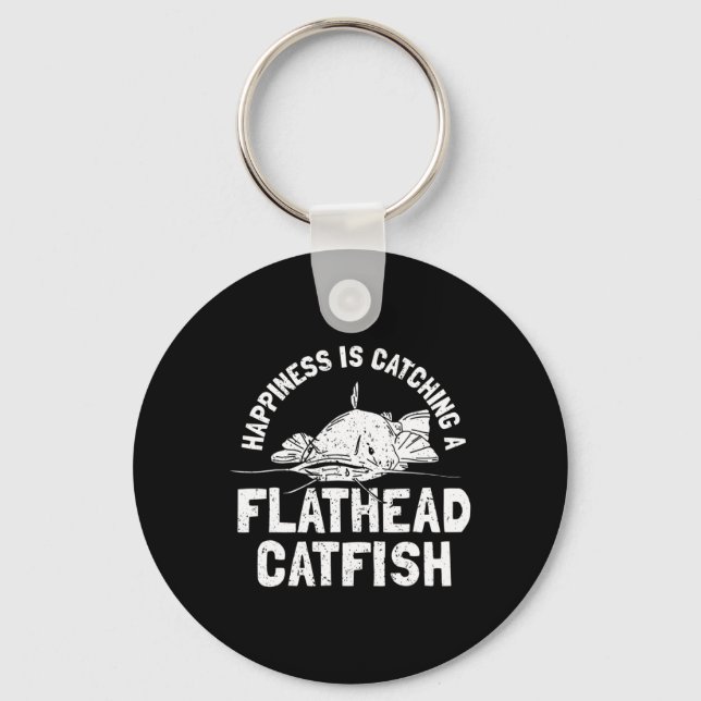 Flathead Catfish - Catfish Fishing Fish For Catfis Keychain (Front)