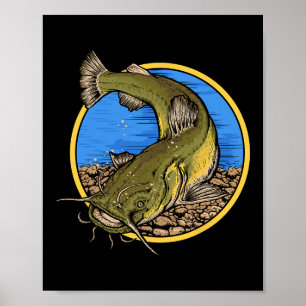 Flathead Catfish Fishing Poster