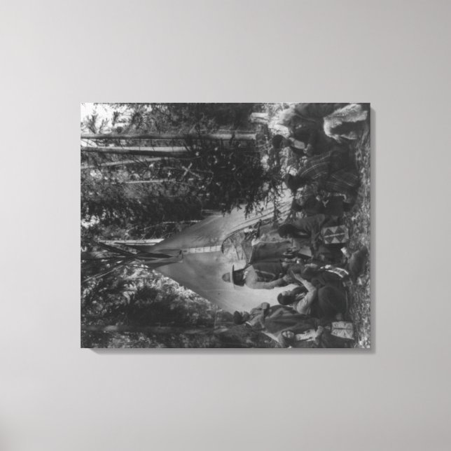Flathead Indians at Pre-Christmas Gathering Canvas Print (Front)