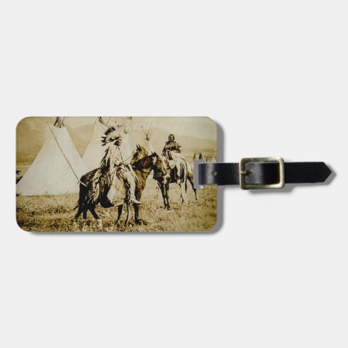 Flathead Indians Vintage Native American Warriors Luggage Tag