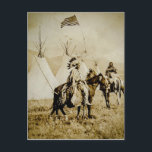 Flathead Indians Vintage Native American Warriors Postcard<br><div class="desc">The Confederated Salish and Kootenai Tribes of the Flathead Reservation are the Bitterroot Salish, Kootenai and Pend d'Oreilles tribes. They were incorrectly called the Flathead Indians by the first Europeans who came to the area. The Flatheads call themselves Salish, meaning “the people”. These people never practiced head flattening, but the...</div>