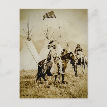 Flathead Indians Vintage Native American Warriors Postcard by scenesfromthepast at Zazzle