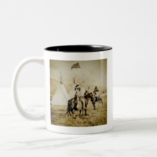 Flathead Indians Vintage Native American Warriors Two_Tone Coffee Mug