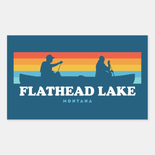 Flathead Lake Montana Canoe Rectangular Sticker