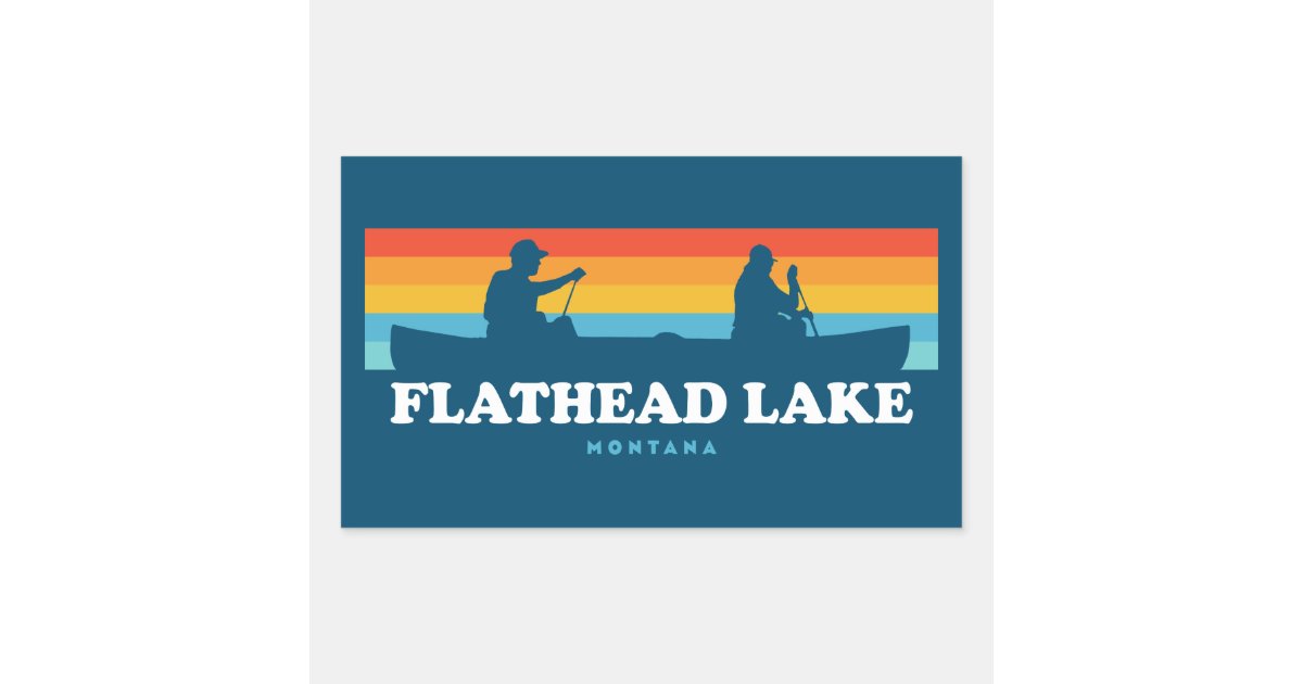 Flathead Lake Montana Canoe Rectangular Sticker | Zazzle