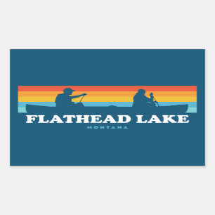 Flathead Lake Montana Canoe Rectangular Sticker