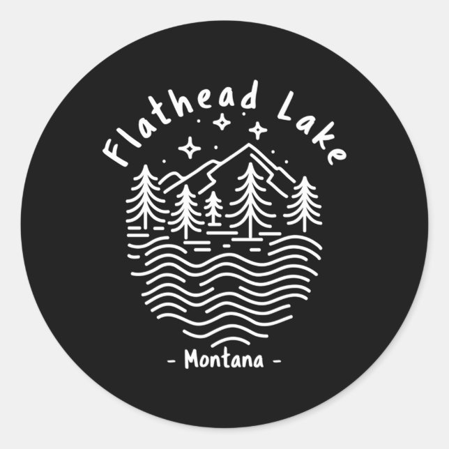 Flathead Lake Montana Classic Round Sticker (Front)