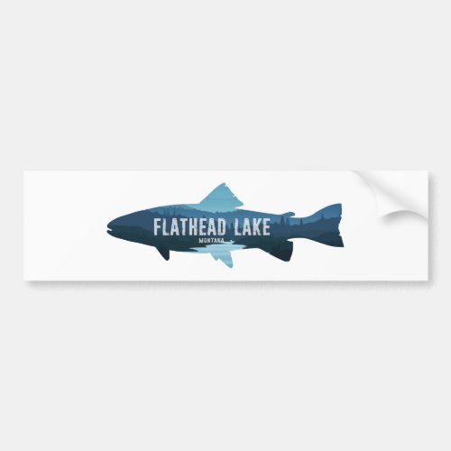 Flathead Lake Montana Fish Bumper Sticker