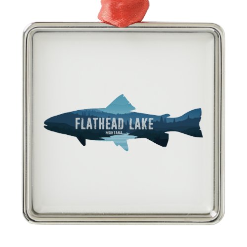 Flathead Lake Montana Fish Metal Ornament