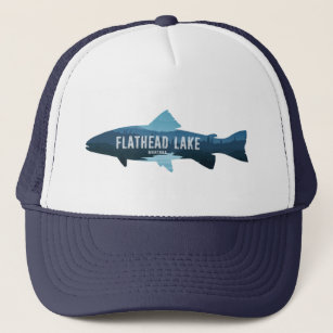 Flathead Lake Montana Fish Trucker Hat