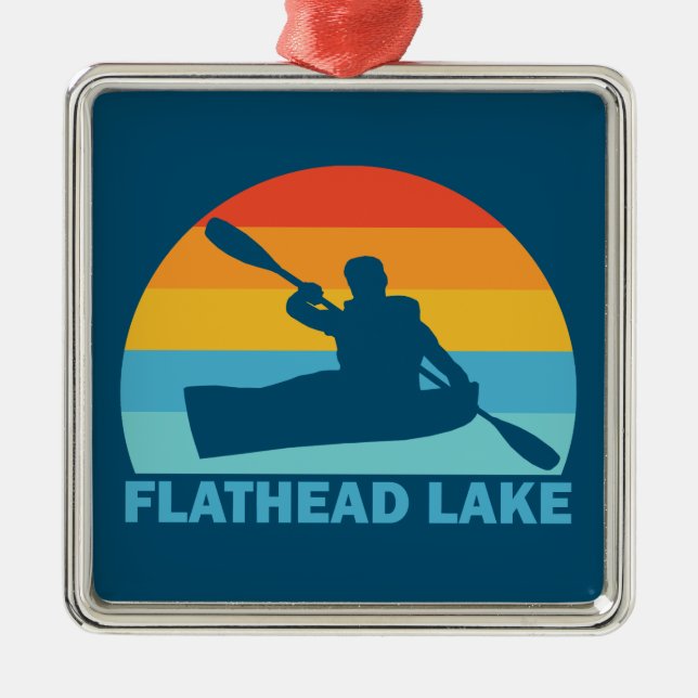 Flathead Lake Montana Kayak Metal Ornament (Front)