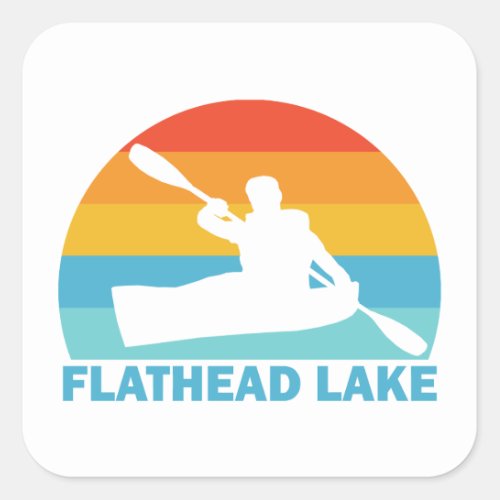 Flathead Lake Montana Kayak Square Sticker