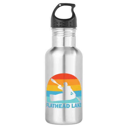 Flathead Lake Montana Kayak Stainless Steel Water Bottle