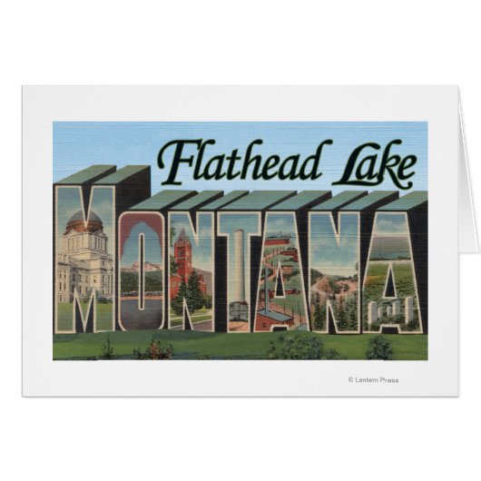 Flathead Lake, Montana - Large Letter Scenes Cards (Front Horizontal)
