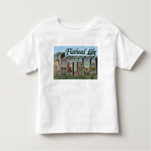 Flathead Lake, Montana - Large Letter Scenes Toddler T-shirt