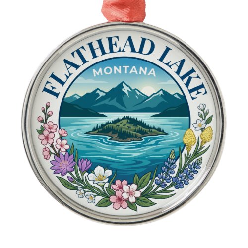 Flathead Lake Montana Metal Ornament