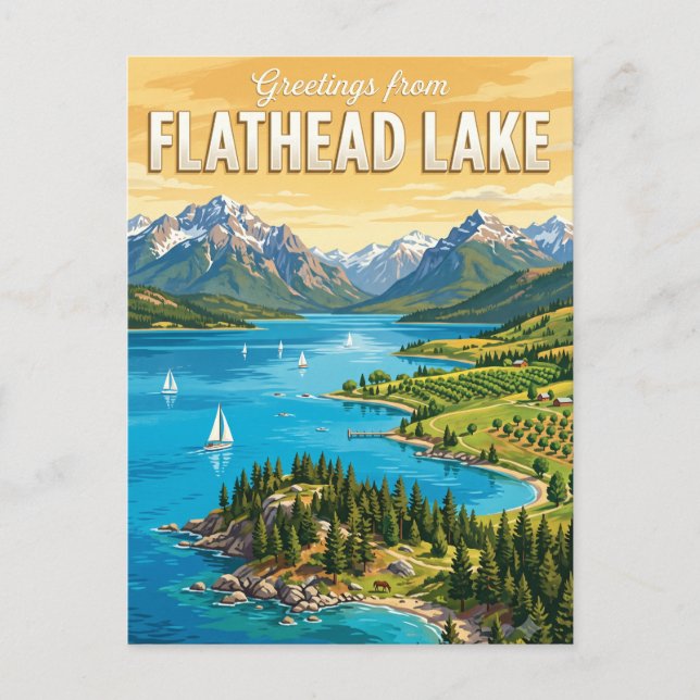 Flathead Lake Montana Postcard (Front)