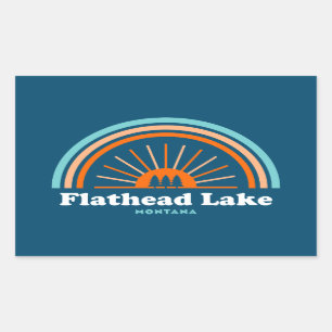 Flathead Lake Montana Rainbow Rectangular Sticker