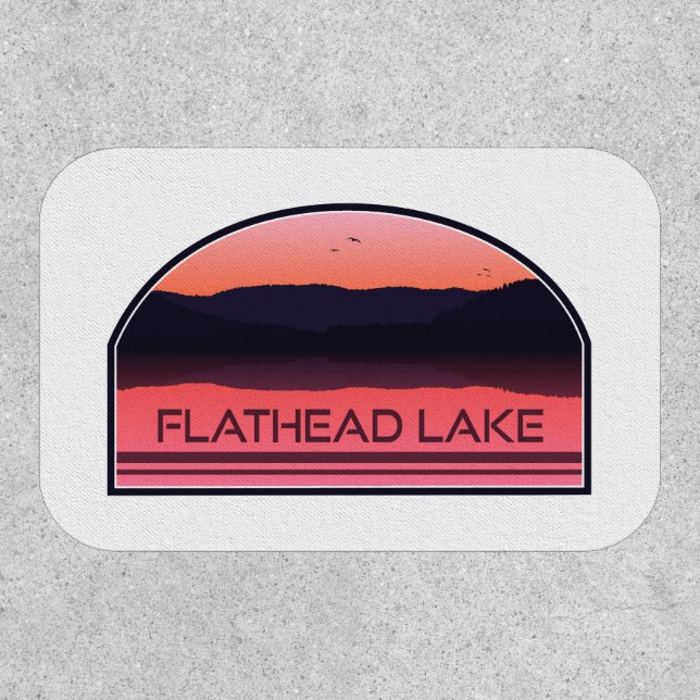 Flathead Lake Montana Red Sunrise Patch (Front)