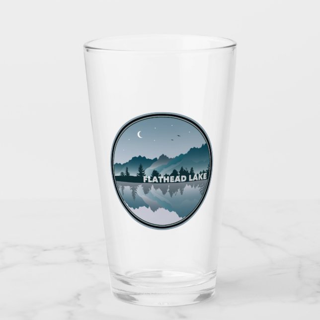 Flathead Lake Montana Reflection Glass (Front)