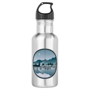 Flathead Lake Montana Reflection Stainless Steel Water Bottle