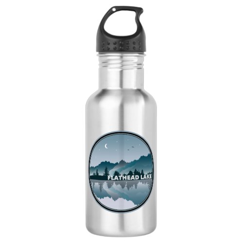 Flathead Lake Montana Reflection Stainless Steel Water Bottle