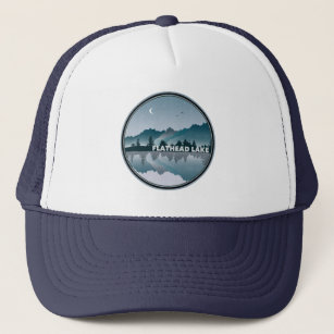 Flathead Lake Montana Reflection Trucker Hat